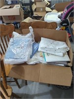 Box of linens and more