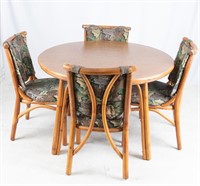 Furniture Bamboo Wooden Patio Table with 4 Chairs
