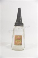 Antique Hudson Kansas City Glass Motor Oil Bottle