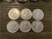 (6) Walking Liberty 1/2 Dollar