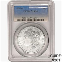 1881-S Morgan Silver Dollar PCGS MS64