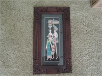 Asian Style Print in Wood Frame 24" x 13"