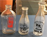 3 - Vintage Milk Bottles