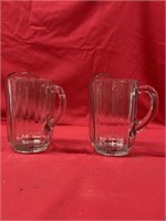 (5) 60oz Ribbed Glass Water Pitchers