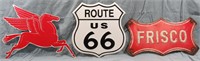 3- METAL SIGNS-PEGASUS*ROUTE 66*FRISCO