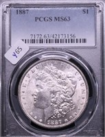 1887 PCGS MS63 MORGAN DOLLAR