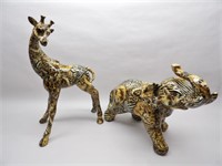 Decorative Modern Giraffe & Elephant