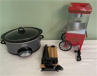 RIVAL CROCK POT, CUISINART ELEC. KNIFE, POPCORN