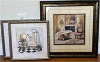 J - 3 PIECES FRAMED ART 19X19" & 13" SQ (R4 1)