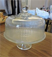 Crystal Covered Cake Plate 11"D