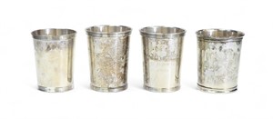 FOUR STERLING SILVER JULEP CUPS