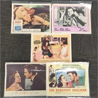 5 1950's, 1960's signed movie lobby cards