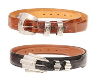 (2) WESTERN STERLING FOUR-PIECE RANGER BUCKLE SETS