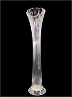 Clear Swung Ribbed Vase w/ Arches at Base.17.75"H
