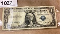 1957 a silver certificate, dollar bill