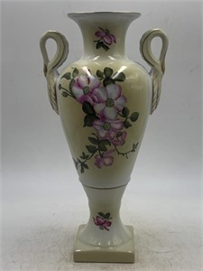 LIMOGES tall vase with Dogwood floral design and