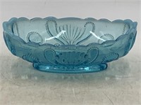 Vintage Jefferson glass company blue opalescent,