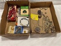 2 FLATS OF COSTUME JEWELRY