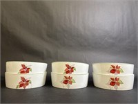 Six Poinsettia Serving Bowls Mary Lou Goertzen