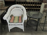 Wicker Chair + Side Table
