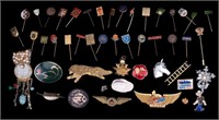 Vintage Enamel & other Stick Pins, more Pins