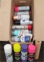 Large Box of Assorted Spray Paint