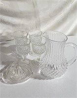 Glasses, juicer and pitcher