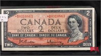 1954 Bank of Canada $2 bill