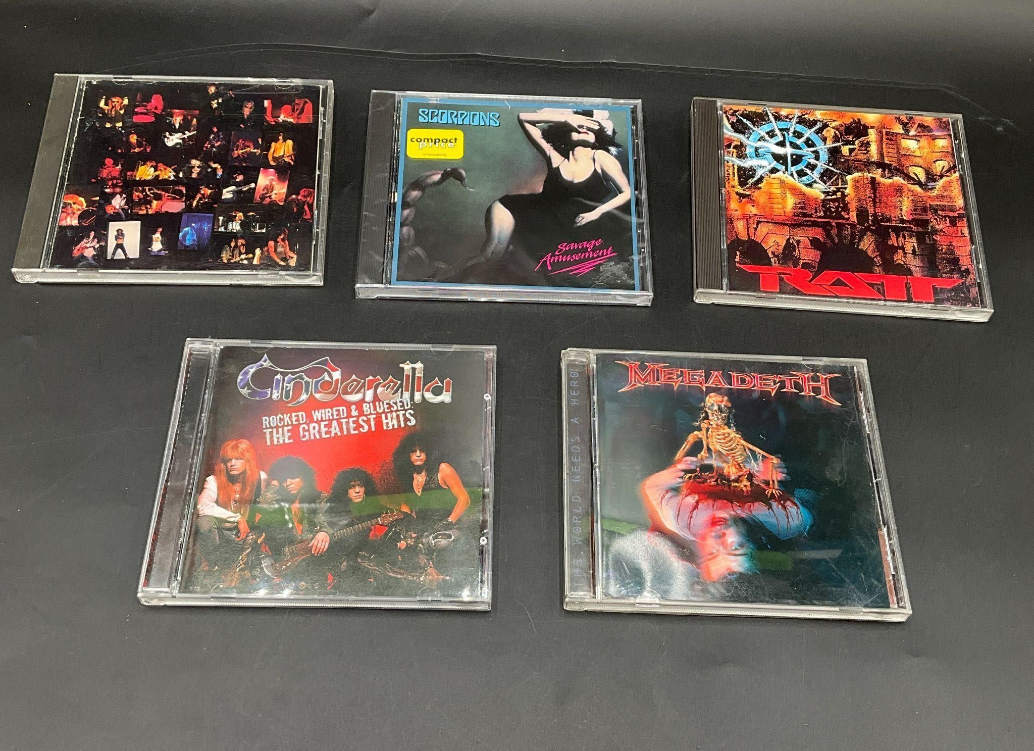 Lot of 5 Hard Rock Heavy Metal CD's Megadeth GNR +