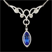 5.20ct Tanzanite & 1.60ctw Diam Necklace in 14K Go