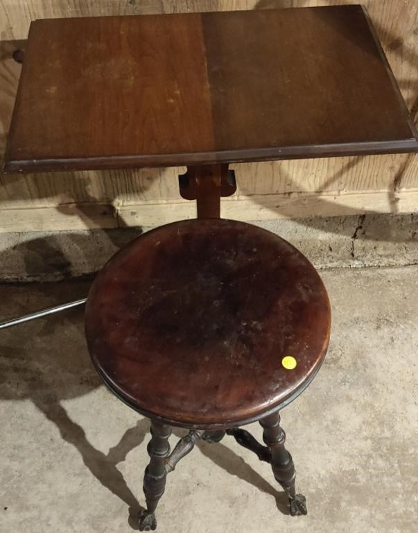 Vintage Table & Stool