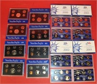 12 US Proof Coin Sets; 2-1968, 2-1969, 2-1971,