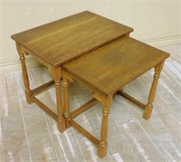 Block and Turned Oak Nesting Tables.