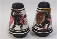 Vintage Hand Painted Decorated Greek Shakers