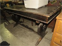 ANTIQUE ENTRY TABLE W/ LIFT TOP END SECRETARY