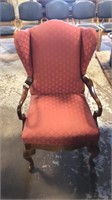 Wing back chair mauve