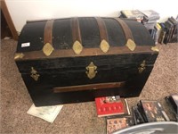 Vintage Camel Back Trunk with Tray