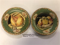 2 Old Raymond Waites-Decorative Fruit Plates made