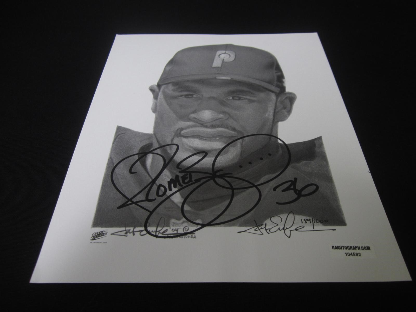 Jerome Bettis Signed Sketch Print GAA COA