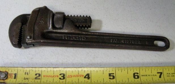 Vtg Ridge Tool 8" Pipe Wrench