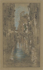 James Whistler lithograph "A Venetian Canal" 1905