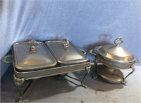 Silver/Pyrex Serving Buffet Lot Includes One