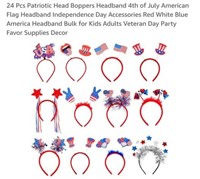 MSRP $29 24Pcs Patriotic Bopper Headbands