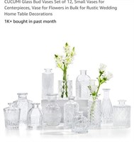 MSRP $23 12 Pack Glass Bud Vases