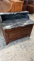 Black and White Marble Top Washstand
