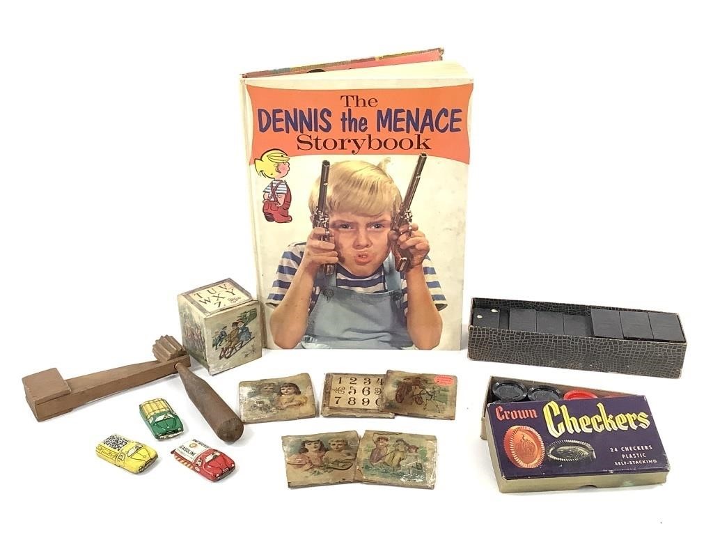 Tin Cars, Crown Checkers, Dennis the Menace Book +