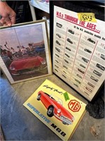 MG 2 pictures & 1 metal sign