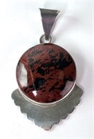 X-Tra Large Sterling Mexican Jasper Pendant 42 Gr