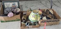 (3) boxes of assorted decor w/lamp