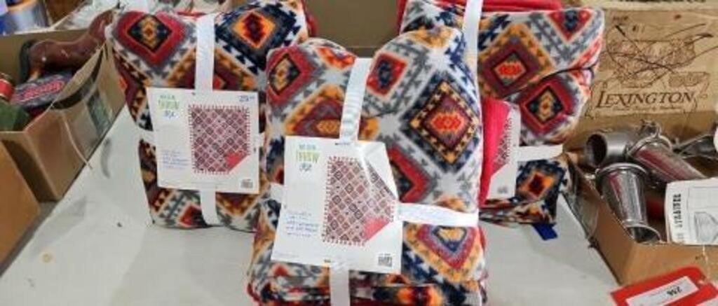 box w/(3) new no sew blanket kits